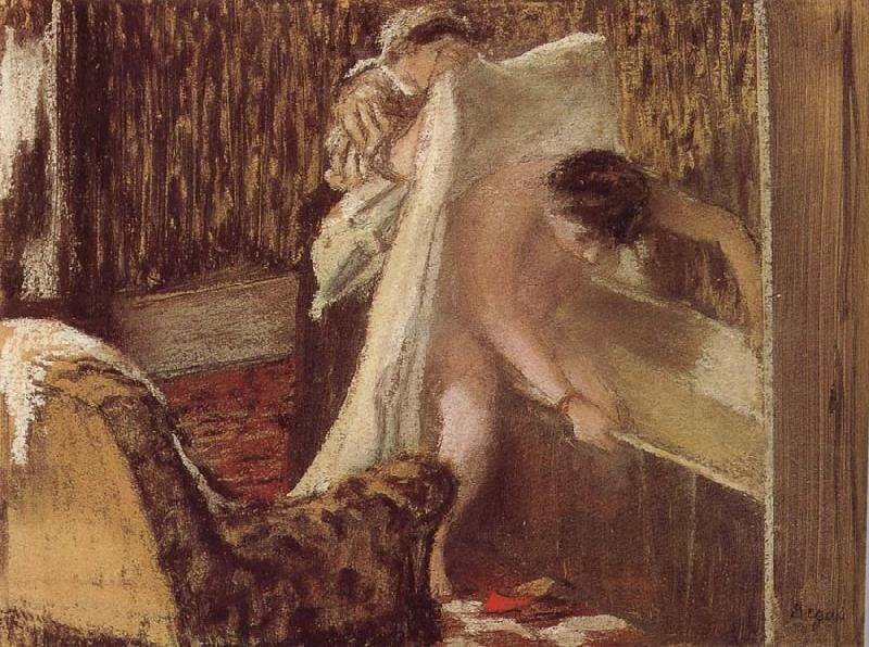 Edgar Degas woman after bath oil painting picture